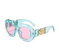HPIRME Square Sunglasses Lady Shades Vintage Wide Frame Sun Glasses For Women Tinted Glasses UV400,blue pink,one size