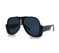 HPIRME Square Sunglasses Men Women Vintage Shades Luxury Big Sun Glasses Uv400 Oversized Female(black)