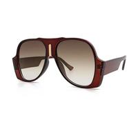 HPIRME Square Sunglasses Men Women Vintage Shades Luxury Big Sun Glasses Uv400 Oversized Female(brown)