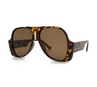 HPIRME Square Sunglasses Men Women Vintage Shades Luxury Big Sun Glasses Uv400 Oversized Female(leopard brown)