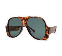 HPIRME Square Sunglasses Men Women Vintage Shades Luxury Big Sun Glasses Uv400 Oversized Female(leopard green)