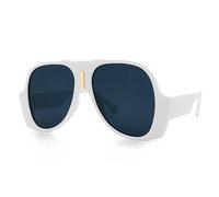 HPIRME Square Sunglasses Men Women Vintage Shades Luxury Big Sun Glasses Uv400 Oversized Female(white)