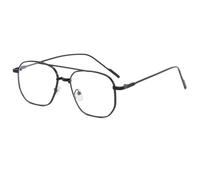 HPIRME Style Glasses Women Shape Double Bridge Man Women(Black)