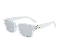 HPIRME Style Glasses Women Shape Uv Protection Man Style Women(Transparent Silver)