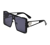 HPIRME Sunglasses Glasses Frame Spectacle Eyewear Accessories Women Square Outdoor Metal Men Spectacles,3.Black black,one size