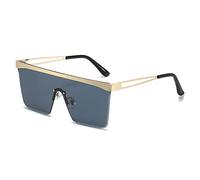 HPIRME Sunglasses Large Frame Conjoined Ladies Frameless Men Women Square Lenses Sun Glasses for Women,gold black,one size