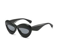 HPIRME Thick Frame Cat Eyes Large Sunglasses Women's Oversized Sunglasses, black, One Size