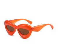 HPIRME Thick Frame Cat Eyes Large Sunglasses Women's Oversized Sunglasses, orange, One Size