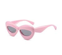 HPIRME Thick Frame Cat Eyes Large Sunglasses Women's Oversized Sunglasses, pink, One Size