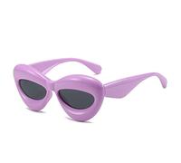 HPIRME Thick Frame Cat Eyes Large Sunglasses Women's Oversized Sunglasses, Purple, One Size