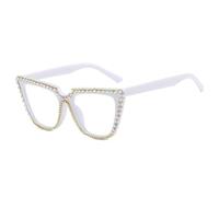 HPIRME Trendy Luxury Cat Eye Vintage Sunglasses Women Men(White)