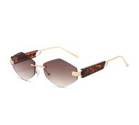 HPIRME Triangle Fashion Frameless Glasses Small Frame(GOLDEN TEA)