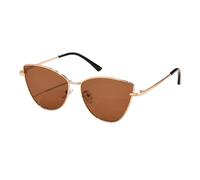 HPIRME Triangle Metal Frame Glasses Women Trendy Small Fashion Cat Eye Streetwear Shades Uv400(brown)