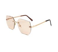 HPIRME Uv400 Frameless Women Glasses Oversized Gradient Luxury Metal(Champane)