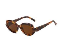 HPIRME Vintage Big Frame Irregular Oval Glasses Women for Men Luxury Punk Retro Shade Uv400(Leopard-Brown)