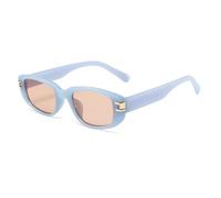 HPIRME Vintage Glasses Women Men Luxury Punk Retro Hip Hop Shades Uv400(Blue-LightBrown)
