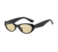 HPIRME Vintage Glasses Women Punk Fashion Men Oval Uv400(Black-Yellow)