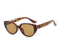 HPIRME Vintage Inverted Triangle Women's Glasses Big Frame Men Uv400(Leopard Tea)
