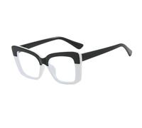 HPIRME Vintage Luxury Glasses Women Trendy Gradient Men Punk Big Frame Uv400(BlackWhite)