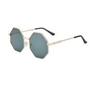 HPIRME Vintage Metal Hexagonal Sunglasses Women Men Retro Driving Mirror Sun Glasses UV400,1,One size