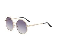 HPIRME Vintage Metal Hexagonal Sunglasses Women Men Retro Driving Mirror Sun Glasses UV400,2,One size