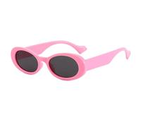 HPIRME Vintage Oval Glasses Women Small Frame Retro Round Uv400(C7Pink-Black)