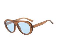 HPIRME Vintage Oversized Frame Punk Women Glasses Men Uv400(Brown Blue)