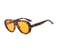 HPIRME Vintage Oversized Frame Punk Women Glasses Men Uv400(Leopard Yellow)