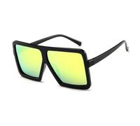 HPIRME Vintage Oversized Glasses Women for Men Punk Big Frame Luxury Uv400(Black-GoldMirror)