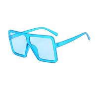HPIRME Vintage Oversized Glasses Women for Men Punk Big Frame Luxury Uv400(MatteBlue)