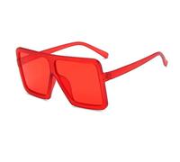 HPIRME Vintage Oversized Glasses Women for Men Punk Big Frame Luxury Uv400(MatteRed)