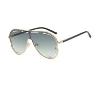 HPIRME Vintage Oversized One Piece Oval Glasses Fashionable Gradient for Women Men Shades(Green)