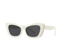 HPIRME Vintage Pearls Cat Eye Sunglasses Women Men Punk White Sun Glasses Female Outdoor Shades,White3218,one size