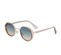 HPIRME Vintage Punk Polygon Glasses Women Luxury Trendy Round for Lady Outdoor Uv400(C5GoldGreenOrange)