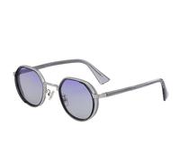 HPIRME Vintage Punk Polygon Glasses Women Luxury Trendy Round for Lady Outdoor Uv400(C7LightSilverGray)