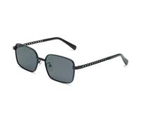 HPIRME Vintage Rectangle Glasses for Women Metal Frame Ocean Clear Lens Uv400 Fashion Shades(Black-Black)