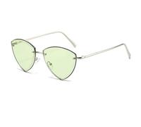 HPIRME Vintage Rimless Glasses Women Men Luxury Frameless Ladies Uv400 Female Shades(Silver-Green)
