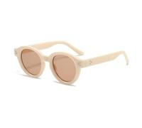 HPIRME Vintage Round Glasses Women Men Gradient Female Fashion Luxury Clear Shades Uv400(beige)