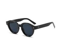 HPIRME Vintage Round Glasses Women Men Gradient Female Fashion Luxury Clear Shades Uv400(black)