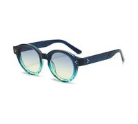 HPIRME Vintage Round Glasses Women Men Gradient Female Fashion Luxury Clear Shades Uv400(blue)