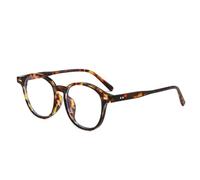 HPIRME Vintage Round Rivets Punk Glasses Women Shades Uv400 Fashion Clear Ocean Lens Men(Leopard clear)