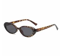 HPIRME Vintage Small Oval Frame Women's Glasses Men Outdoors Drive Shade Uv400(Leopard Gray)