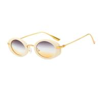 HPIRME Vintage Small Oval Women Sunglasses Luxury Metal Leg Men Uv400