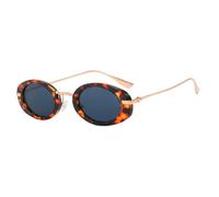 HPIRME Vintage Small Oval Women Sunglasses Luxury Metal Leg Men Uv400