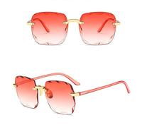 HPIRME Vintage Square Sunglasses Woman Gradient Mirror Frameless Sun Glasses Female Retro Rimless Oculos De Sol,25,one size