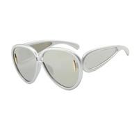 HPIRME Vintage Women Big Sunglasses Men Punk Uv400(Silver Silver)