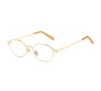 HPIRME Vintage Women Small Oval Metal Frame Glasses Fashion Rivets Men Punk Shades Uv400(Golden clear)