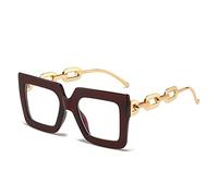 HPIRME Women Oversized Frame Women Glasses Square Plain Glasses Spectacle,2,One size