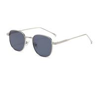 HPIRME Women's Glasses Metal Thin Frame Vintage Style for Sports(Silver frame-Gray)