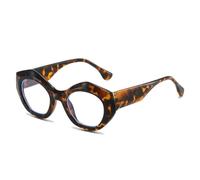 HPIRME Women's Oval Sunglasses Frame Blue Light Blocking(Leopard)